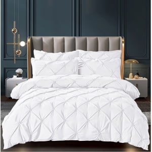 Lenjerie de pat Finet cu pliuri JLFP16 6 piese Alb