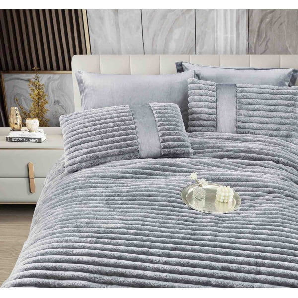 Set Lenjerie pat Blanita de Iepure cu Pilota 6 Piese SBI-Gri