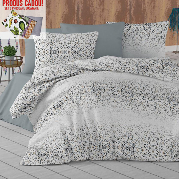 Lenjerie King Size Ranforce Bumbac RNFN156 + PRODUS CADOU!