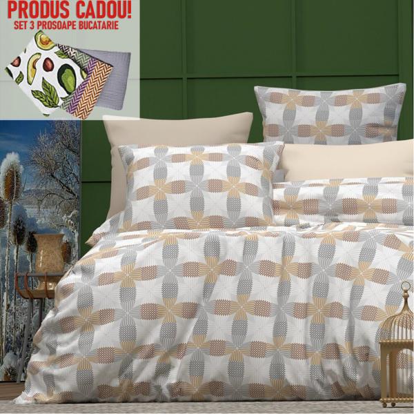 Lenjerie King Size Ranforce Bumbac RNFN164 + PRODUS CADOU!