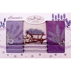 Set 3 prosoape bucatarie Lavanda 100% bumbac