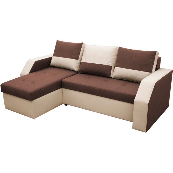 Coltar extensibil Madrid, 226x145x79 cm, 2 lazi depozitare, Reversibil, Maro/Bej - imagine 4