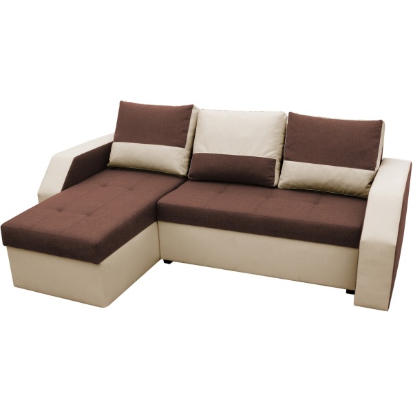 Coltar extensibil Madrid, 226x145x79 cm, 2 lazi depozitare, Reversibil, Maro/Bej - imagine 6