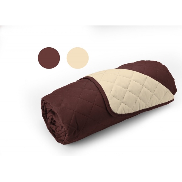 Cuvertura Double Face Alcam, 210 x 220 cm 100% microfibra, ciocolata/crem - imagine 5