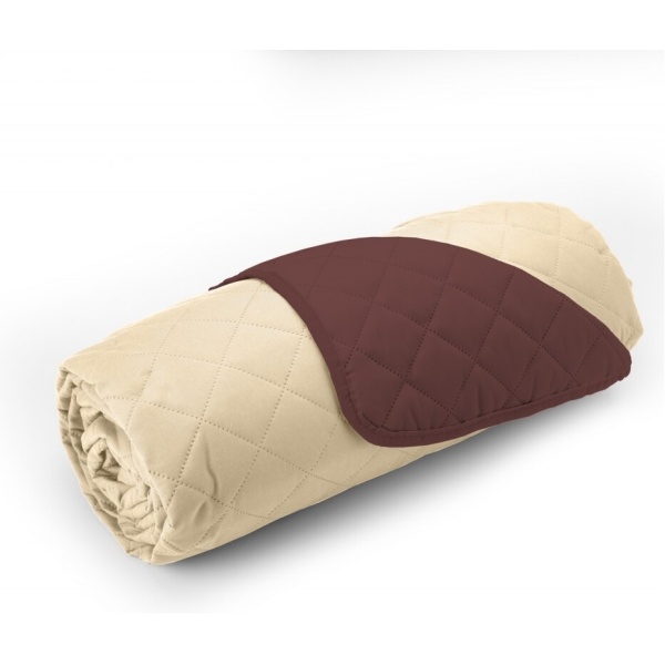 Cuvertura Double Face Alcam, 210 x 220 cm 100% microfibra, ciocolata/crem - imagine 6