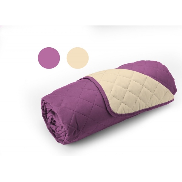 Cuvertura Double Face Alcam, 210 x 220 cm 100% microfibra, mov/crem - imagine 3