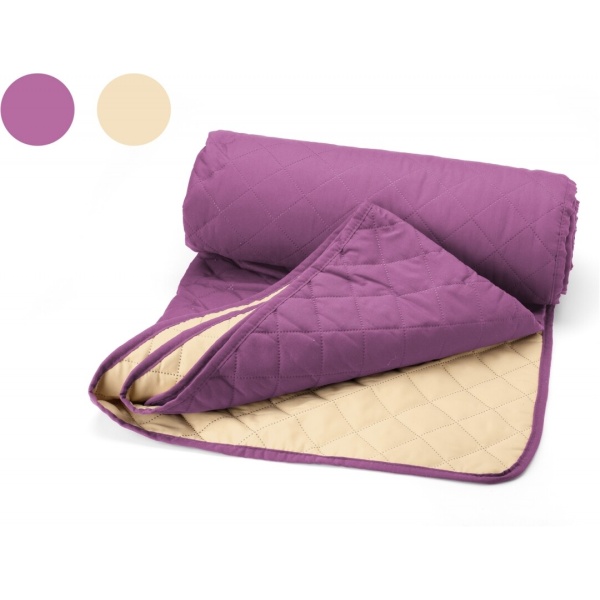 Cuvertura Double Face Alcam, 210 x 220 cm 100% microfibra, mov/crem - imagine 4