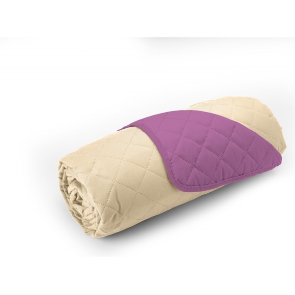 Cuvertura Double Face Alcam, 210 x 220 cm 100% microfibra, mov/crem - imagine 6