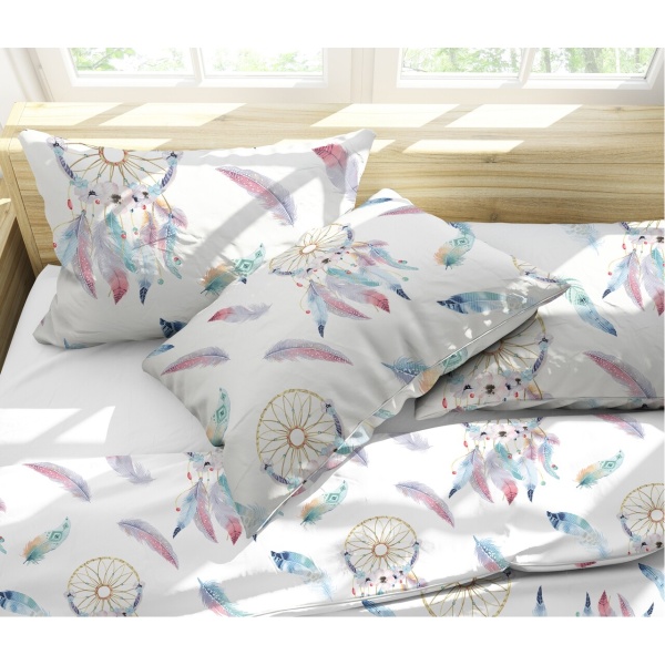 Set Alcam 2 perne microfibra 50x70 cm si pilota matlasata 180x200 cm, Dream Catcher - imagine 5