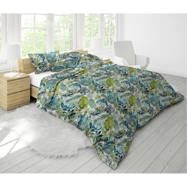 Set Alcam 2 perne microfibra 50x70 cm si pilota matlasata 180x200 cm, Jungle - imagine 5