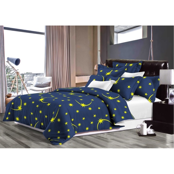 Set Alcam 2 perne microfibra 50x70 cm si pilota matlasata 180x200 cm, Moon Night - imagine 4