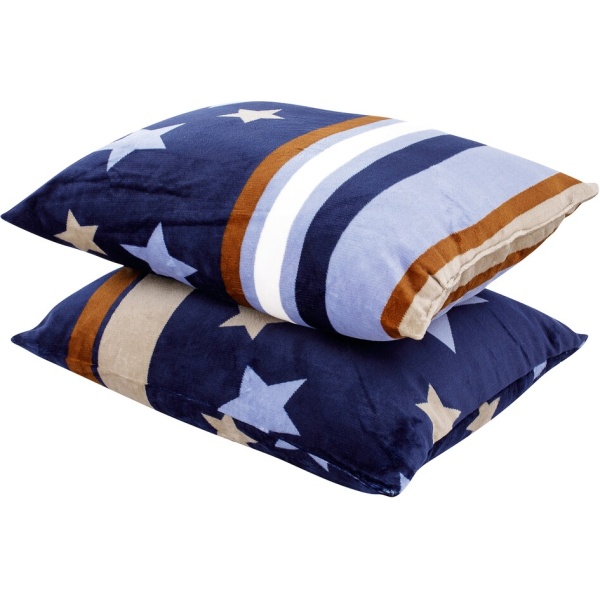 Set Alcam cocolino, 2 perne 50x70 cm si pilota matlasata 180x200 cm, Stelle Fleece - imagine 6