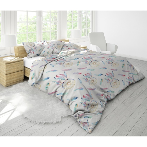 Set Alcam perna microfibra 50x70 cm si pilota matlasata 140x200 cm, Dream Catcher - imagine 4