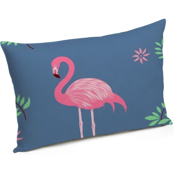 Set Alcam perna microfibra 50x70 cm si pilota matlasata 140x200 cm, Pink Flamingo - imagine 3