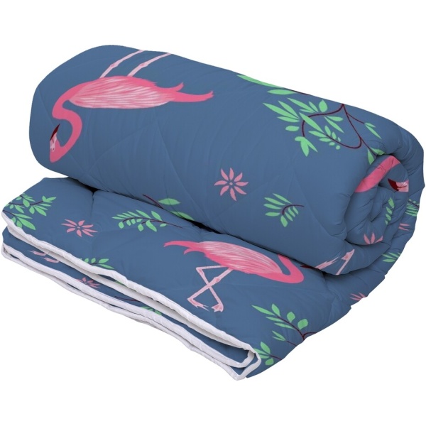 Set Alcam perna microfibra 50x70 cm si pilota matlasata 140x200 cm, Pink Flamingo - imagine 4
