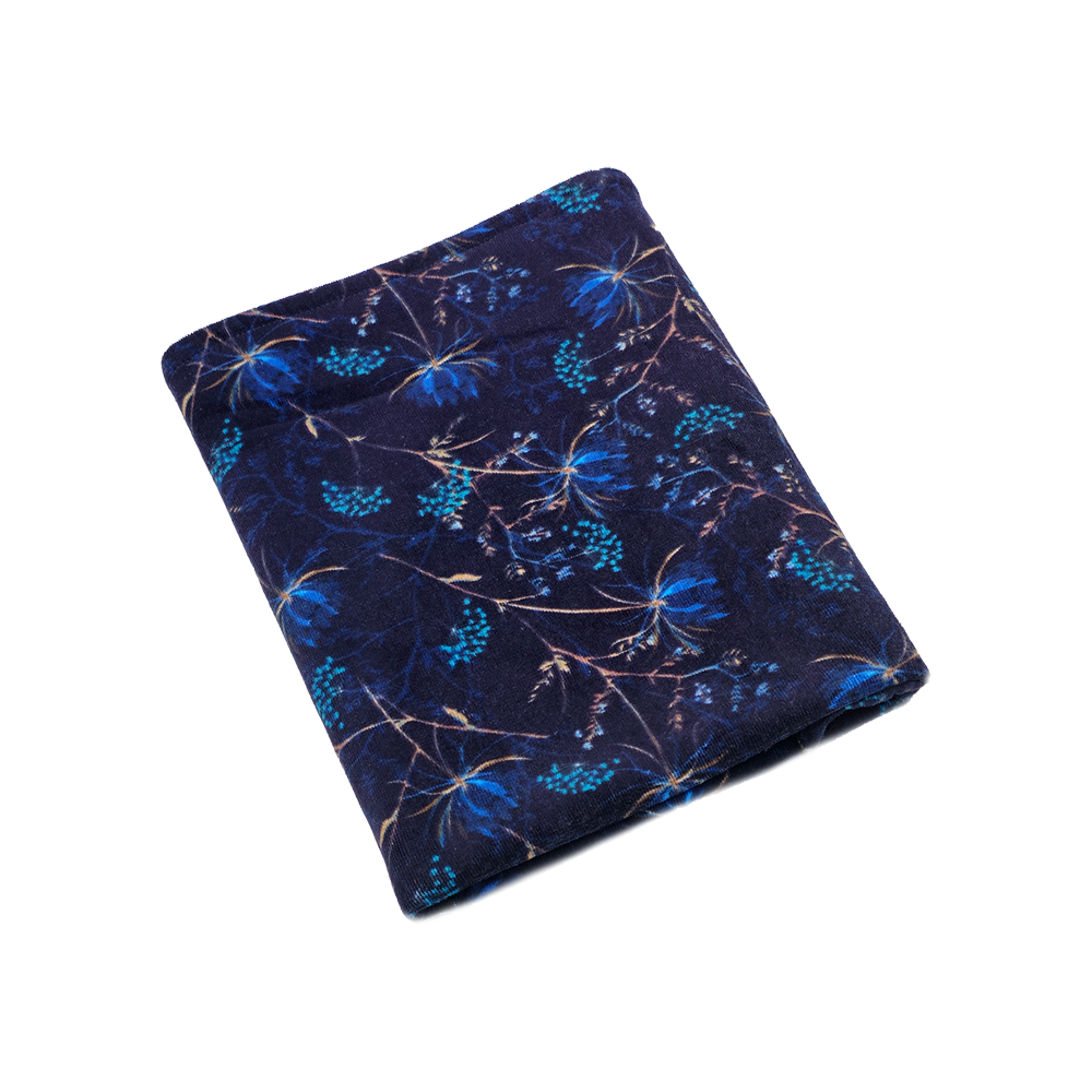 flori-albastru Prosop plaja 100x150 cm 100% bumbac Flori Albastru - imagine 1