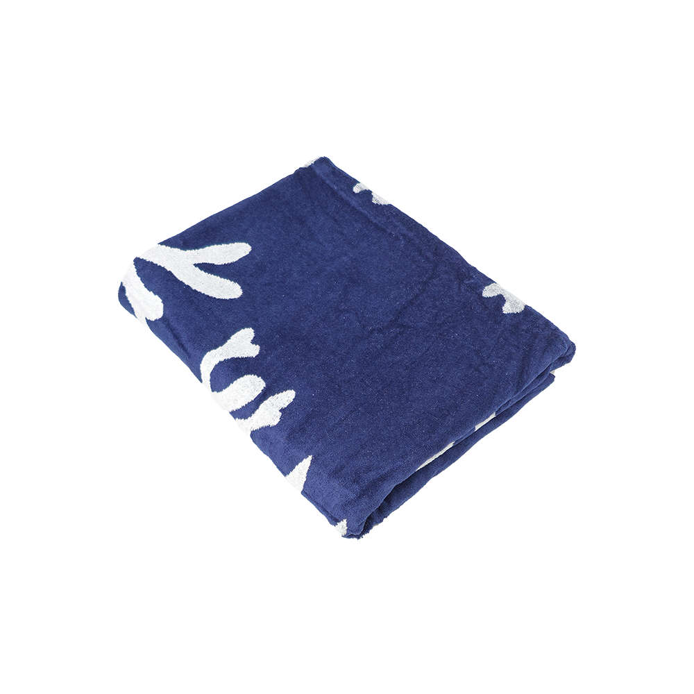 navy-model-alb Prosop plaja 90x160 cm 100% bumbac Navy Leafs - imagine 1