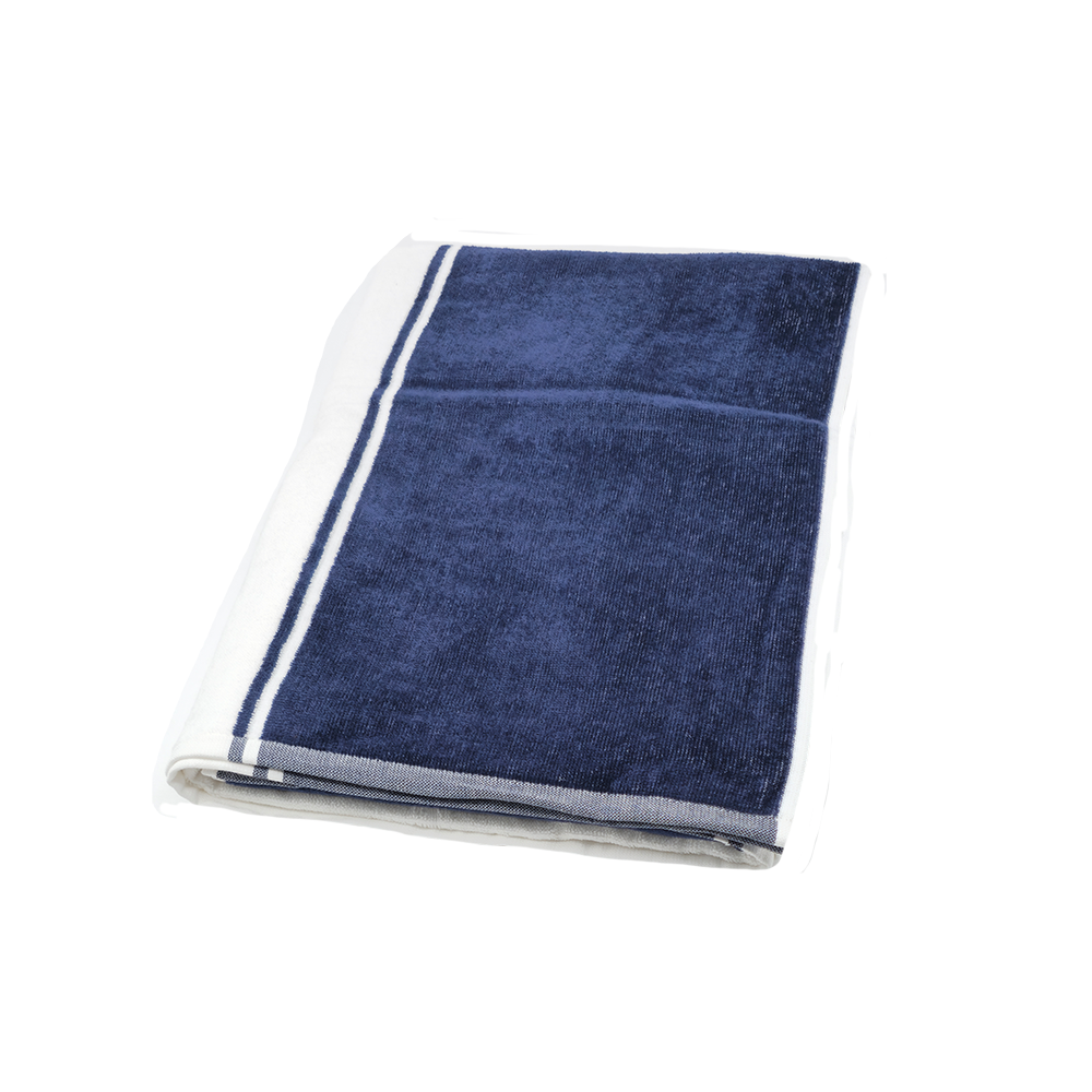 alb-navy Prosop plaja 90x160 cm 100% bumbac Alb, Navy - imagine 1