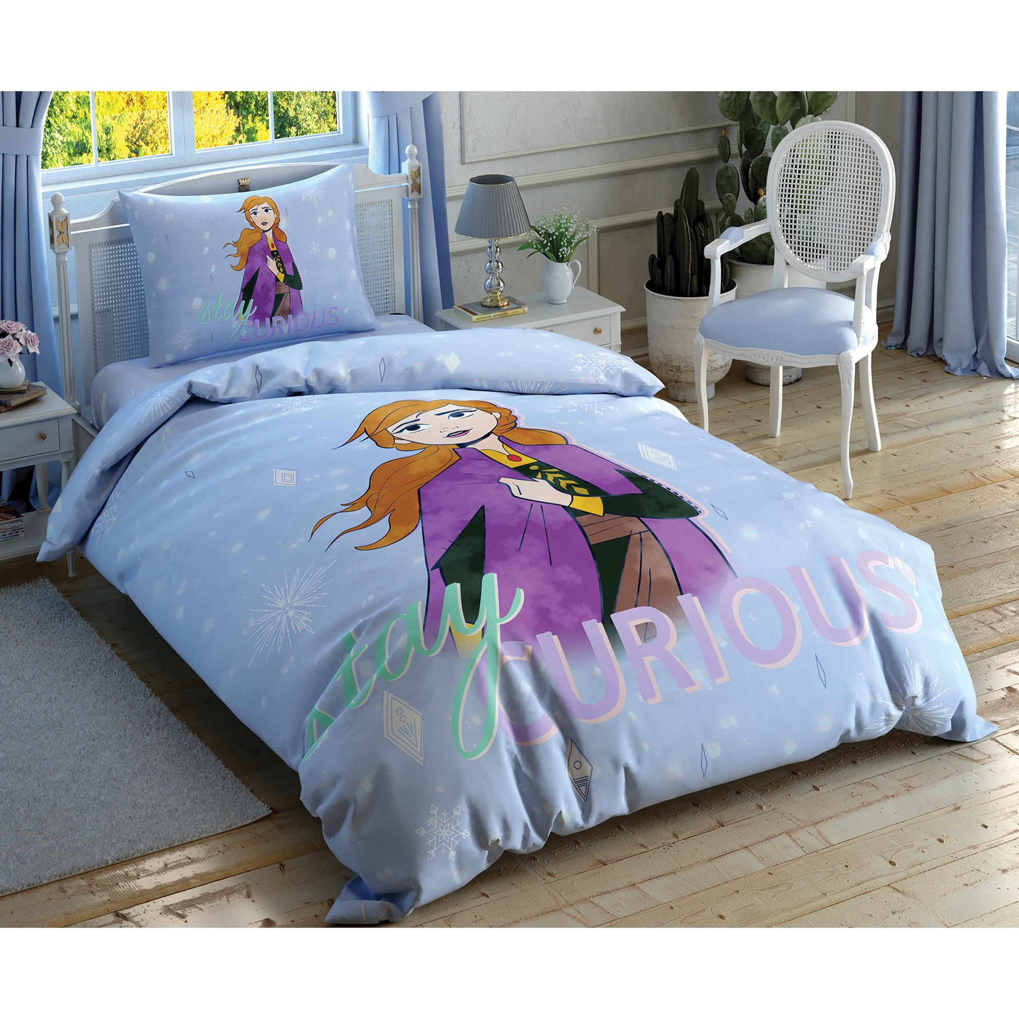 Lenjerie fosforescentă TAC Disney pentru copii 100% bumbac Frozen 2 Stay Curious Lenjerie fosforescentă TAC Disney pentru copii 100% bumbac Frozen 2 Stay Curious