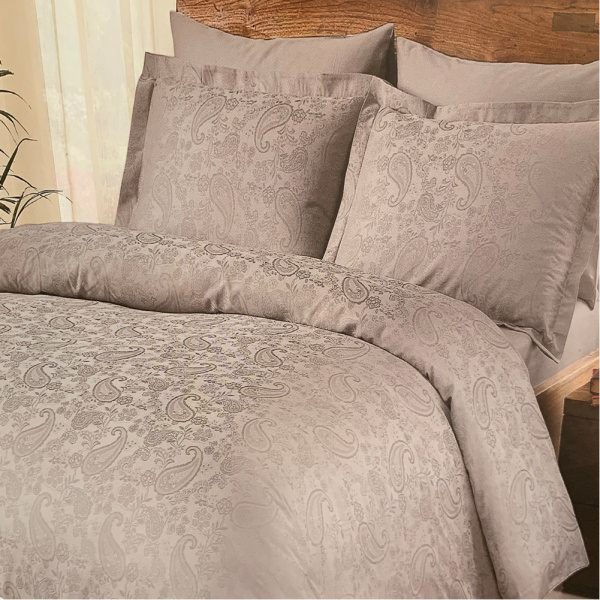 Lenjerie King Size Jacquard 6 piese TAC Brinley Antracit - imagine 3