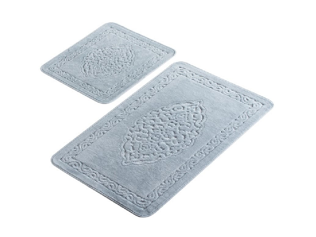 Set 2 Covorase de Baie bumbac 100% Arabesc Tropik Albastru Set 2 Covorase de Baie bumbac 100% Arabesc Tropik Albastru