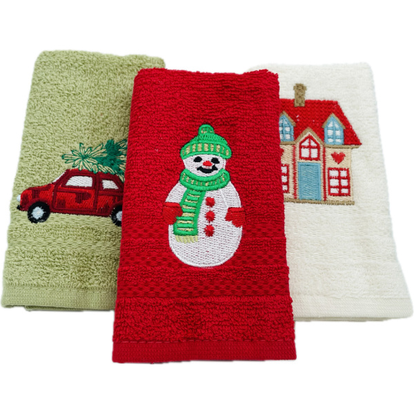 Set 3 prosoape bucatarie specific Craciun 100% bumbac PC2 - imagine 2