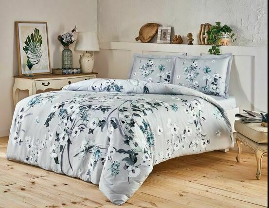 Lenjerie king size Emili gri 100% bumbac satinat TAC Mako Lenjerie king size Emili gri 100% bumbac satinat TAC Mako
