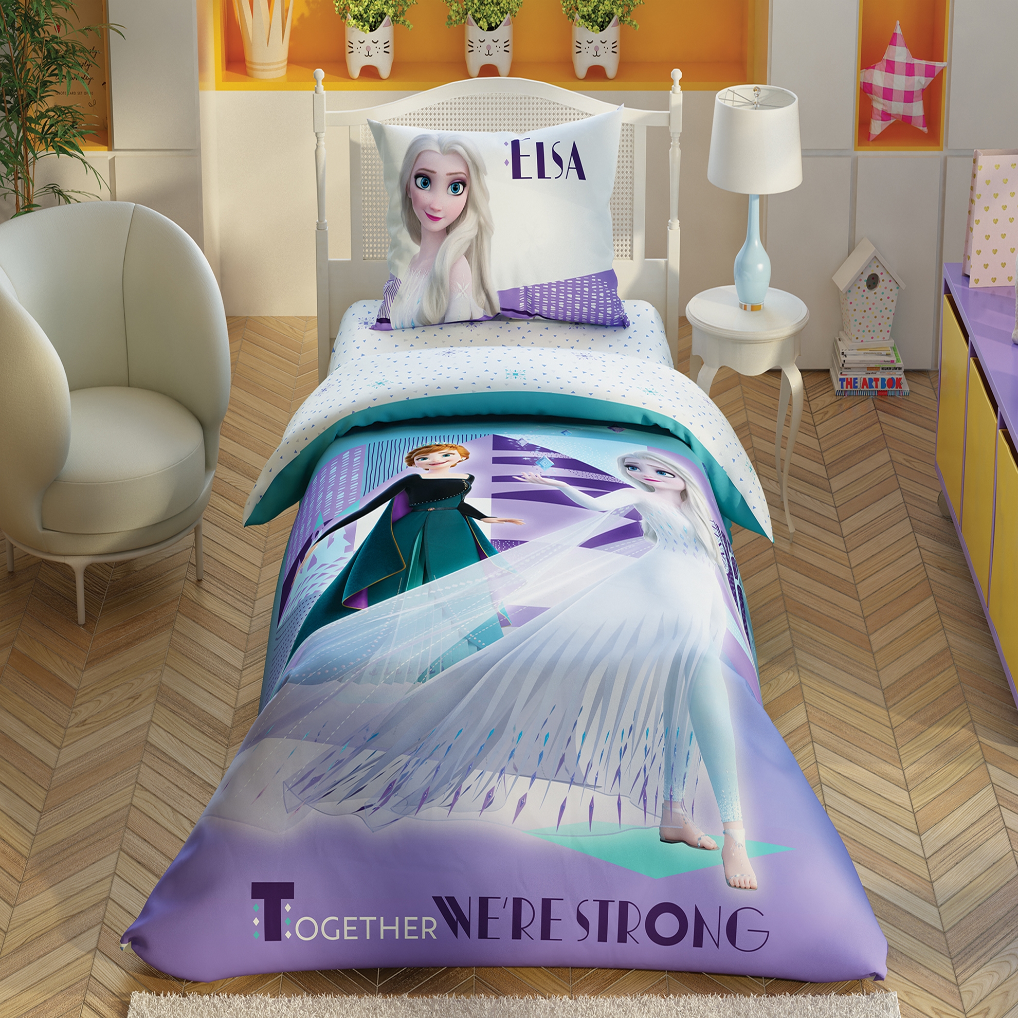Lenjerie TAC Disney pentru copii 100% bumbac Frozen 2 Crystal Lenjerie TAC Disney pentru copii 100% bumbac Frozen 2 Crystal