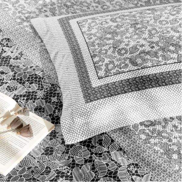 Lenjerie king size Amelia Crem 100% bumbac satinat TAC Mako - imagine 3
