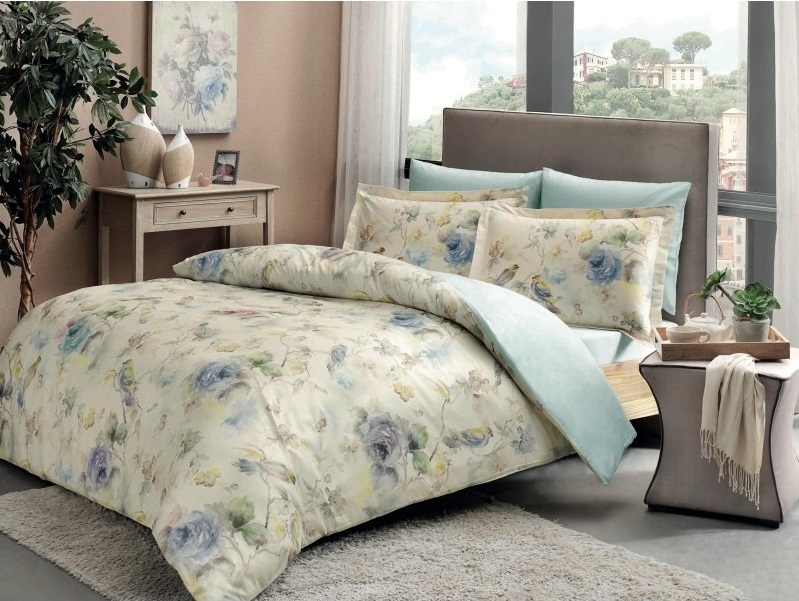 Lenjerie TAC King size 6 piese bumbac dublu satinat Digital Prelude Lila Lenjerie TAC King size 6 piese bumbac dublu satinat Digital Prelude Lila