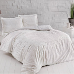 Lenjerie king size 5 piese Castillo Crem 100% bumbac satinat TAC Mako