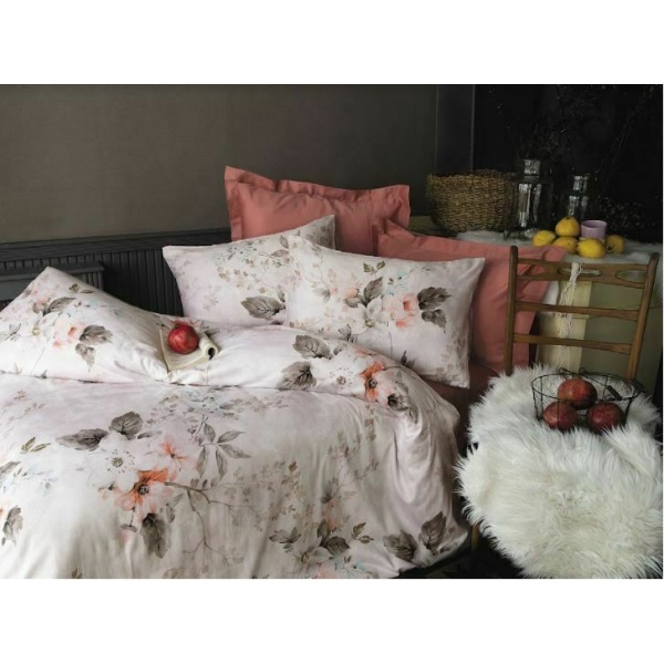 Lenjerie king size 6 piese Issimo Deluxe 100% bumbac satinat Malogra