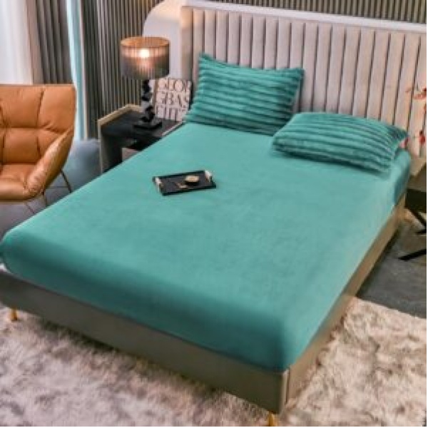 Lenjerie pat dublu cocolino pufoasa 4pcs Mint - imagine 3