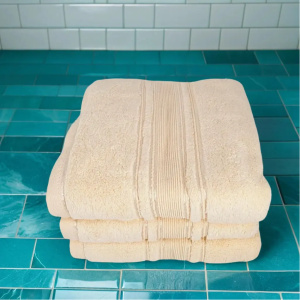 Set 3 Prosoape Pufoase de Lux 50×90cm, 100% Bumbac Pieptanat, Zero Twist, 600 g/mp-Ivory