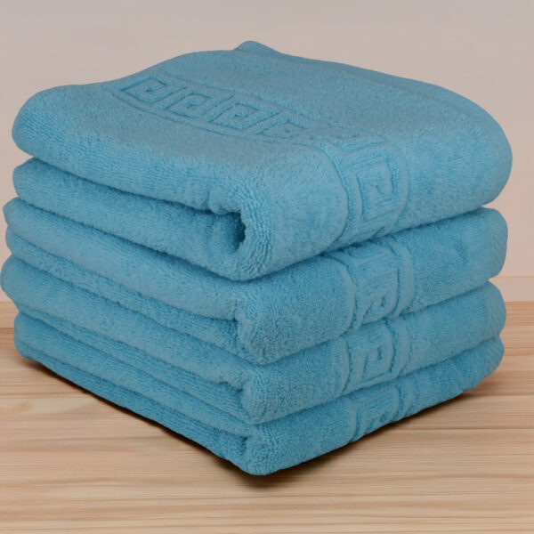 Set 4 Prosoape de Lux 50×90cm 100% Bumbac Pieptanat 650 g/mp-Sky Blue