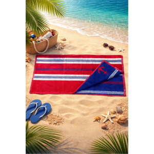 Prosop plaja 80×160 cm 100% bumbac Ancora Red