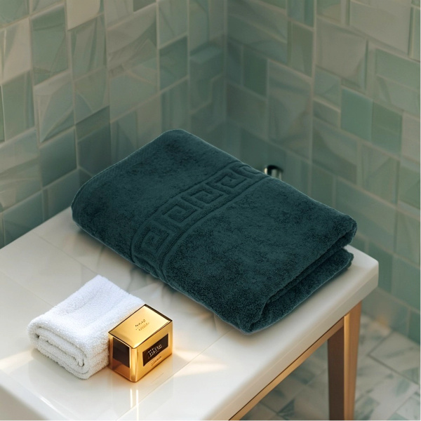 Prosop de Lux 50×90cm 100% Bumbac Pieptanat 650 g/mp-Verde Petrol