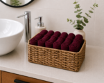 Set 10 Prosoape Bumbac Pieptanat, 30×50cm, 500gr/mp, Greek Border - Burgundy
