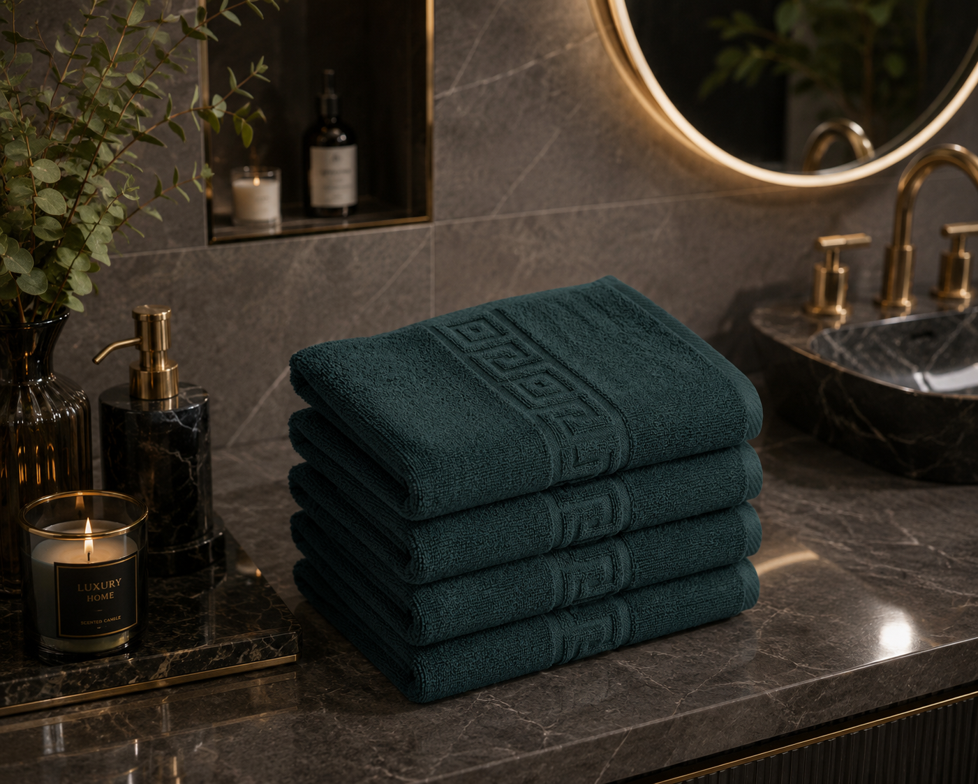 Set 4 Prosoape Bumbac 500g 4PRG5011 Verde Petrol 50x90 cm Set 4 Prosoape Bumbac 500g 4PRG5011 Verde Petrol 50x90 cm