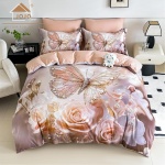 Lenjerie de Pat 6 Piese – Finet, Cearșaf cu Elastic, Imprimare Digitală 5D