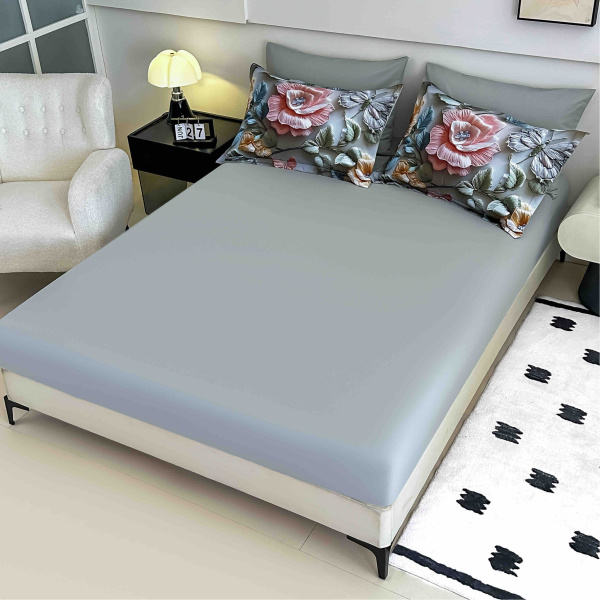 Lenjerie de Pat Crăciun – Imprimeu 5D, 6 Piese, Cearșaf cu Elastic, pentru Pat Dublu – XMSE-5D-24 - imagine 3