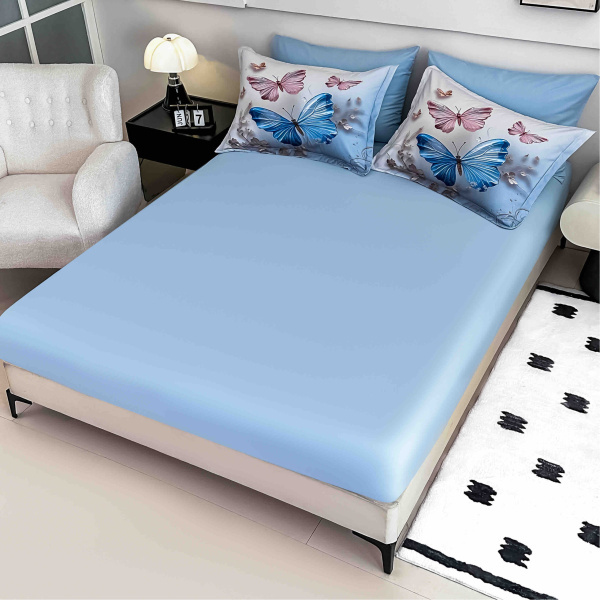 Lenjerie de Pat Crăciun – Imprimeu 5D, 6 Piese, Cearșaf cu Elastic, pentru Pat Dublu – XMSE-5D-23 - imagine 3