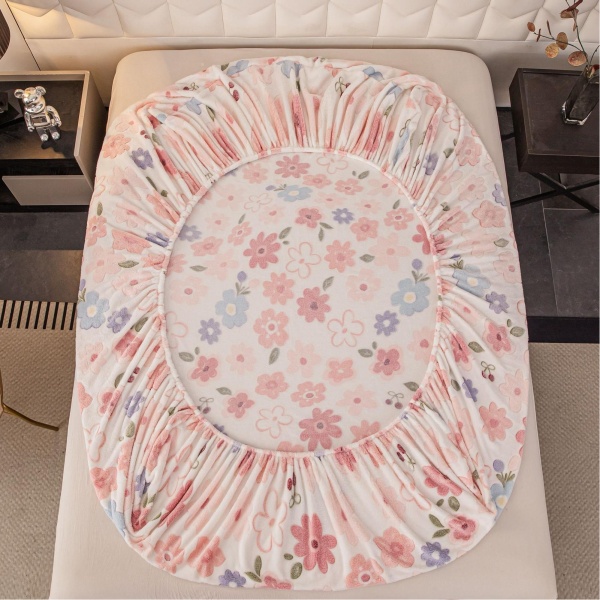 Husă de Pat Cocolino – 3 Piese, Cearșaf cu Elastic+2 fete de perna-Floral2 - imagine 3