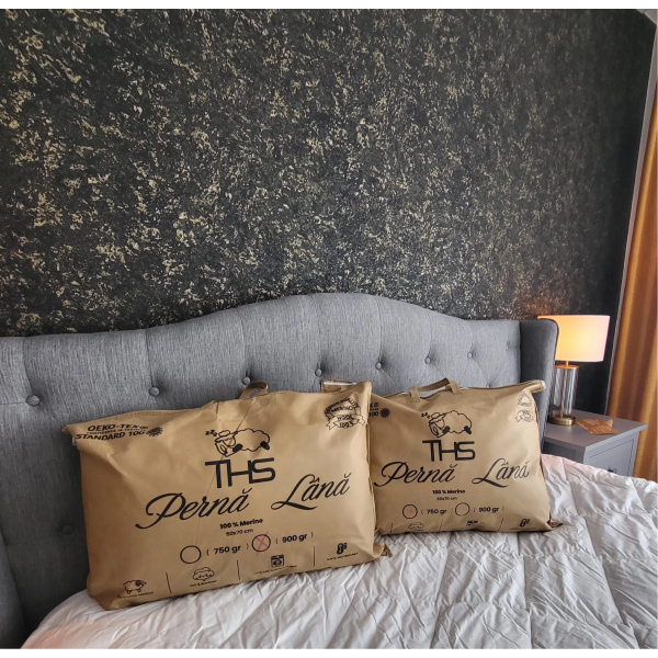 Perna Lana Merino Comfort | 750 g. | 50x70 cm | Alb - imagine 4