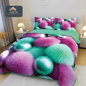 Set Cuvertură de Pat 5D + 2 Fețe de Pernă – 220×240cm-Multicolor