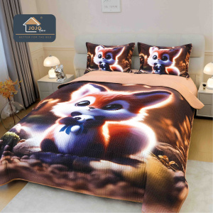 Set Cuvertură de Pat 5D + 2 Fețe de Pernă – 220×240cm-Vulpe