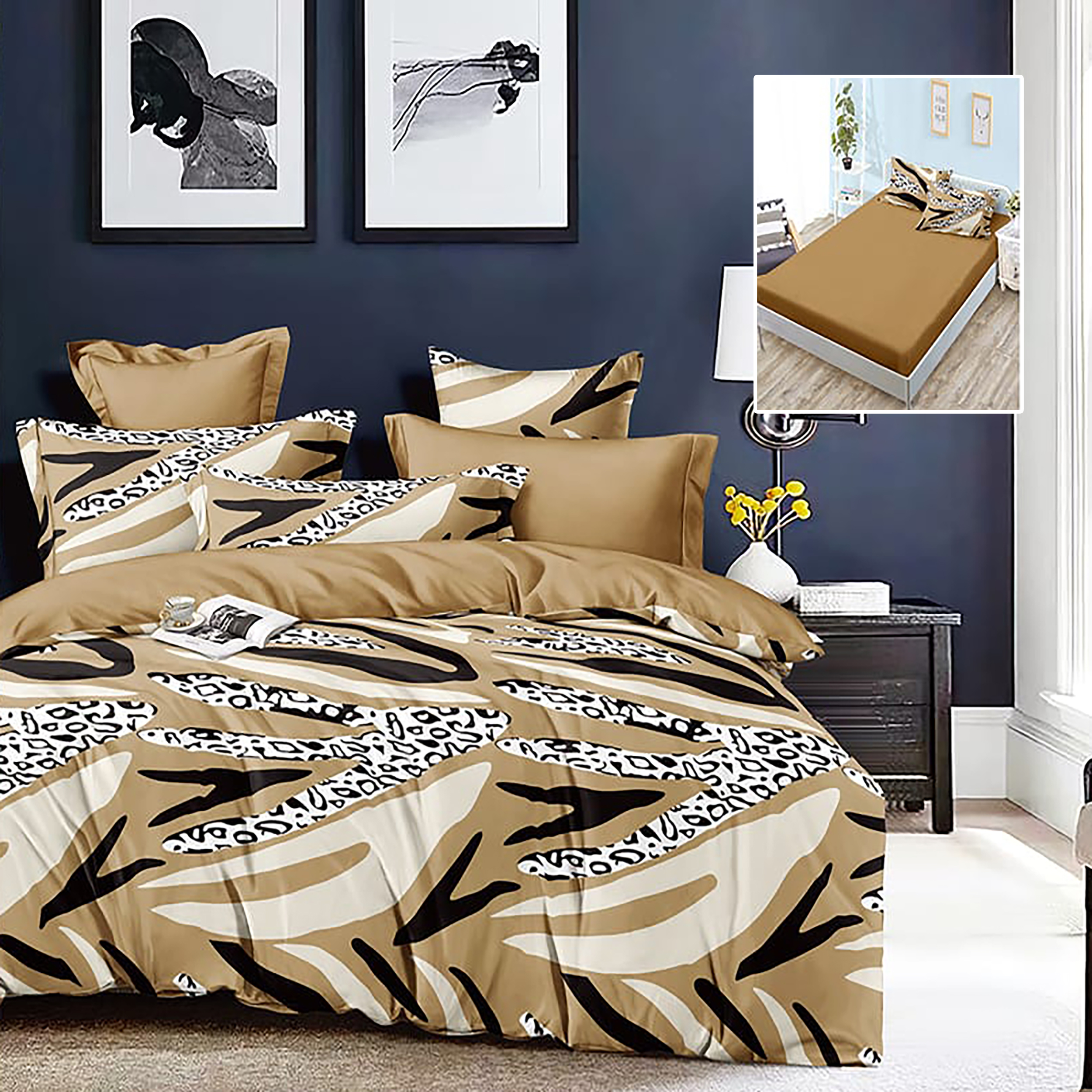 HF6P232 LENJERIE FINET 6 PIESE CU HUSĂ - 160x200 ȘI 180x200 (HF6P232) - imagine 1