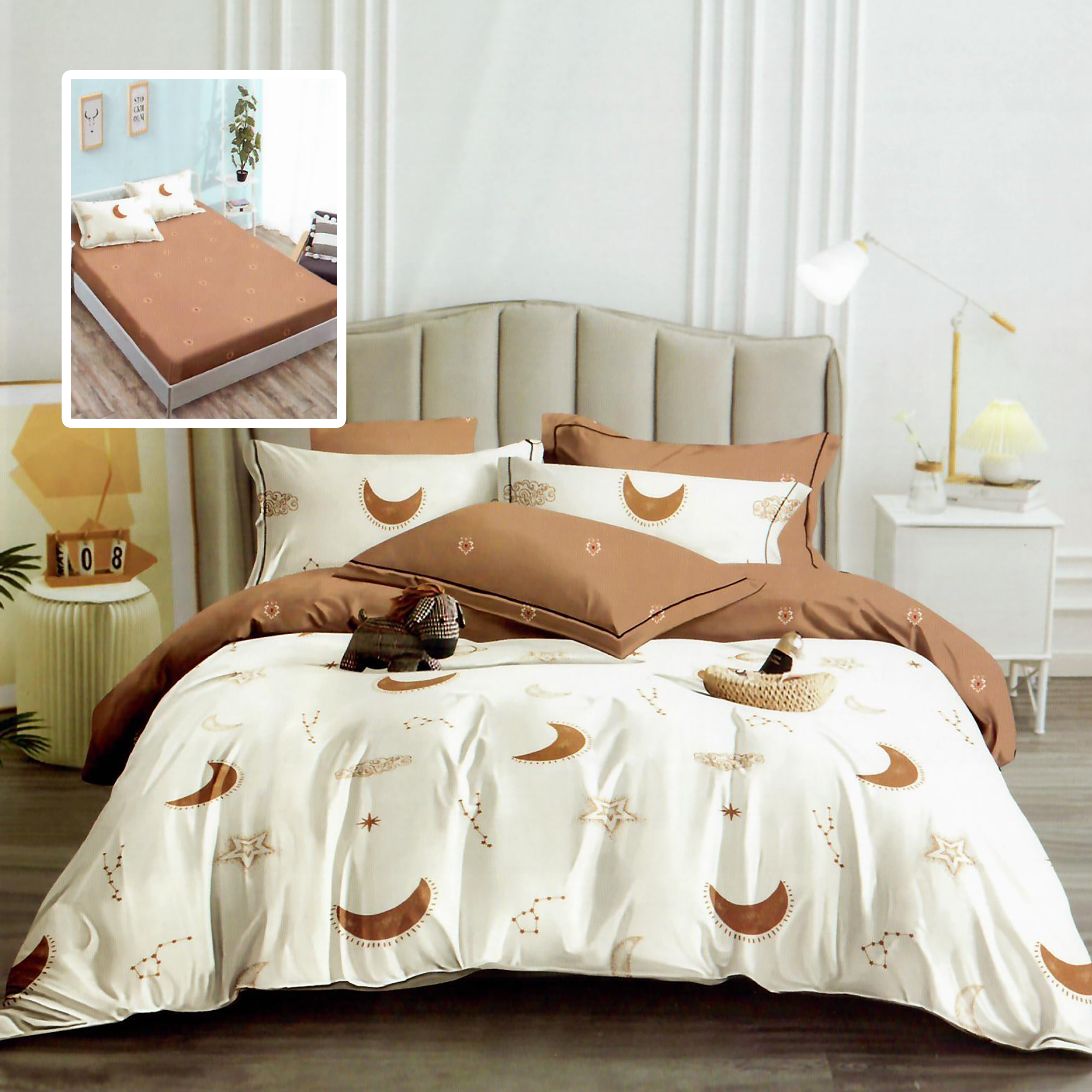 HF6P282 LENJERIE FINET 6 PIESE CU HUSĂ - 160x200 ȘI 180x200 (HF6P282)