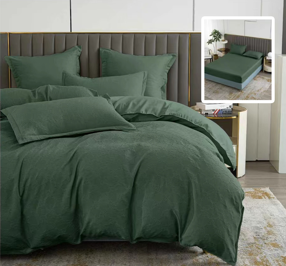 natur-butique LENJERIE DE PAT NATUR UNI BAROQUE 6 PIESE CU HUSĂ (VERDE) - imagine 1