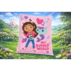 Pătură pentru copii Gabby's Dollhouse „Bubbly World” 100x150 cm
